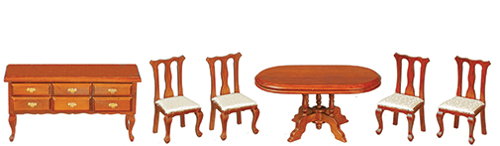 Dining Room Set, 6 pc., Walnut